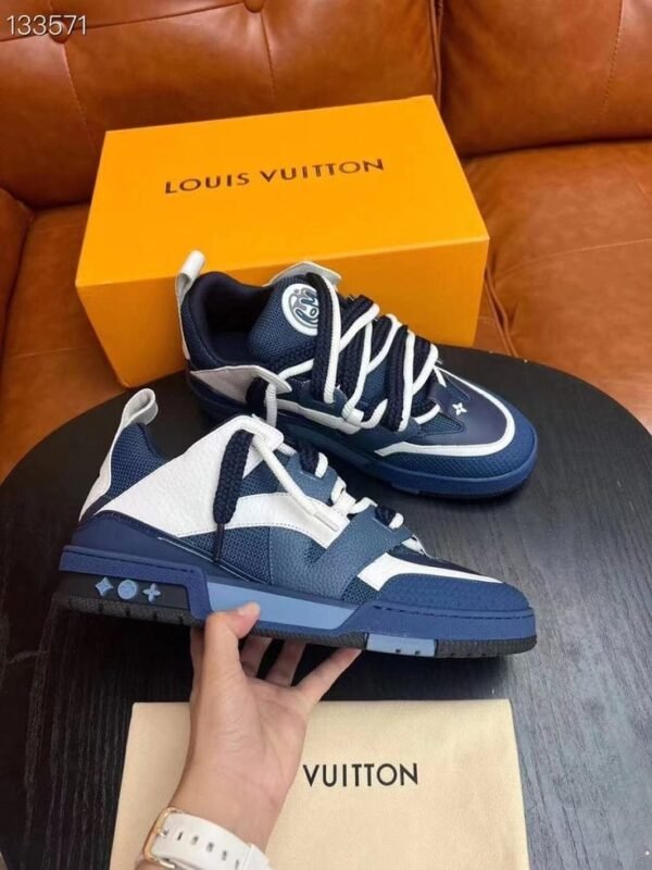 First Copy Shoes Louis Vuitton Skate Trainer Navy Blue 2023