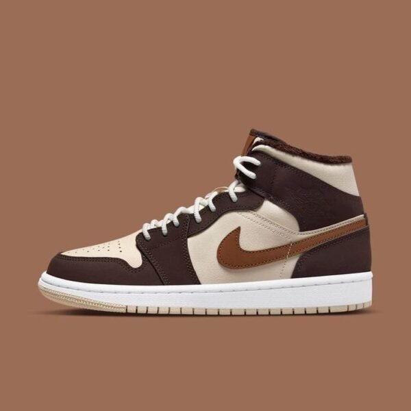 First Copy Shoes Nike Air Jordan Retro 1 Mid Brown Basalt Oatmeal Mocha