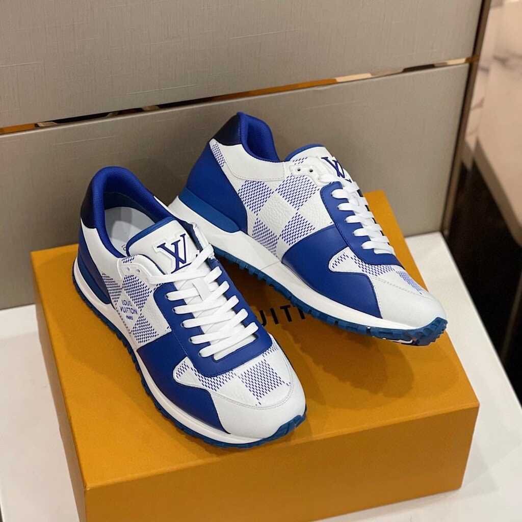 First Copy Shoes Louis Vuitton LV Leather Calfskin White Blue