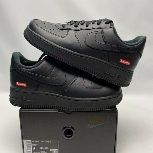 First Copy Shoes Nike Airforce Supreme Black Heavy Quality with OG Box