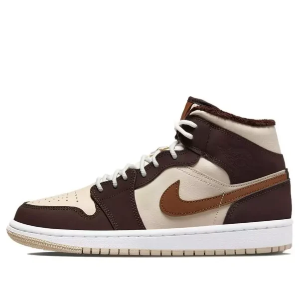 First Copy Shoes Nike Air Jordan Retro 1 Mid Brown Basalt Oatmeal Mocha