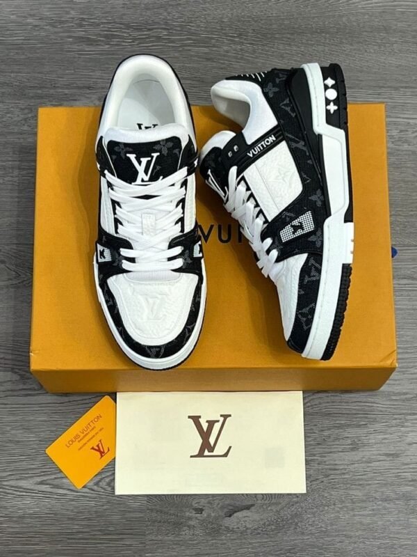 First Copy Shoes Louis Vuitton LV New Trainer Black White With Accessories