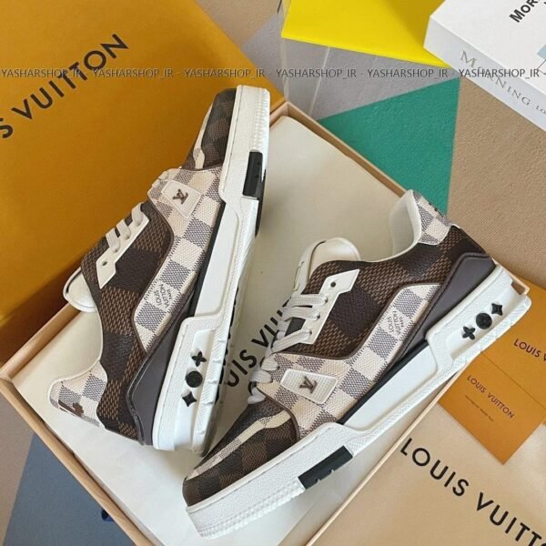 First Copy Shoes Louis Vuitton LV Trainer Brown Checkered