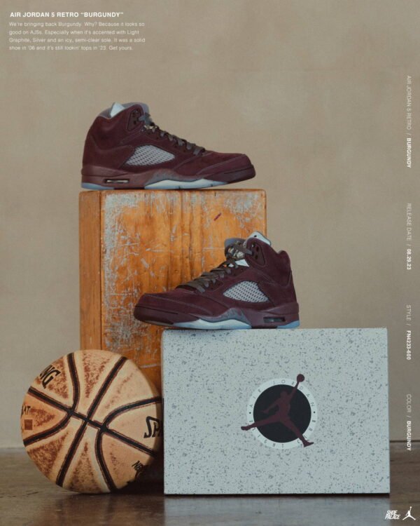 First Copy Shoes Nike Air Jordan Retro 5 Burgundy