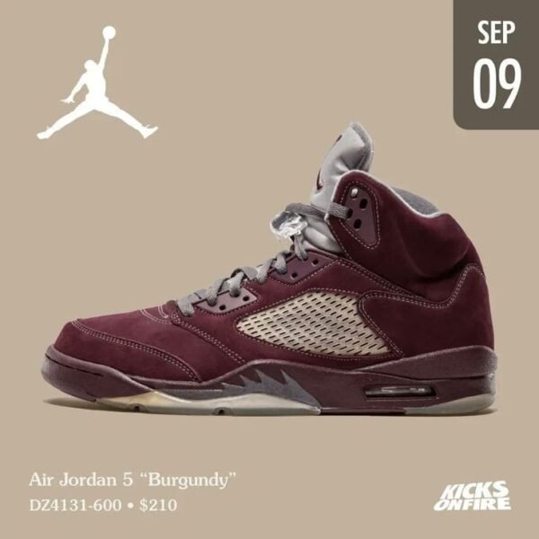 First Copy Shoes Nike Air Jordan Retro 5 Burgundy