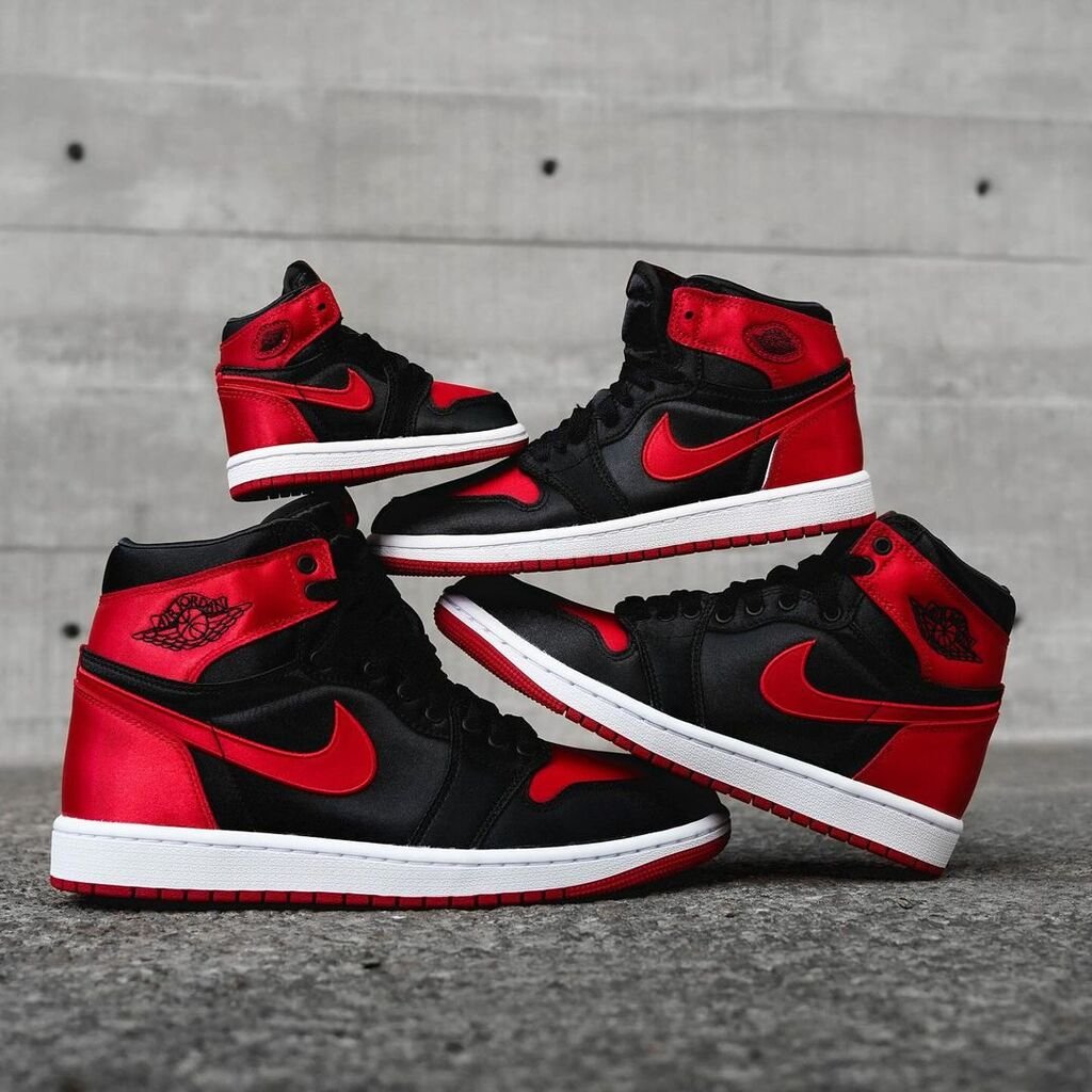 First Copy Shoes Nike Air Jordan Retro 1 High Satin Bred Semi UA