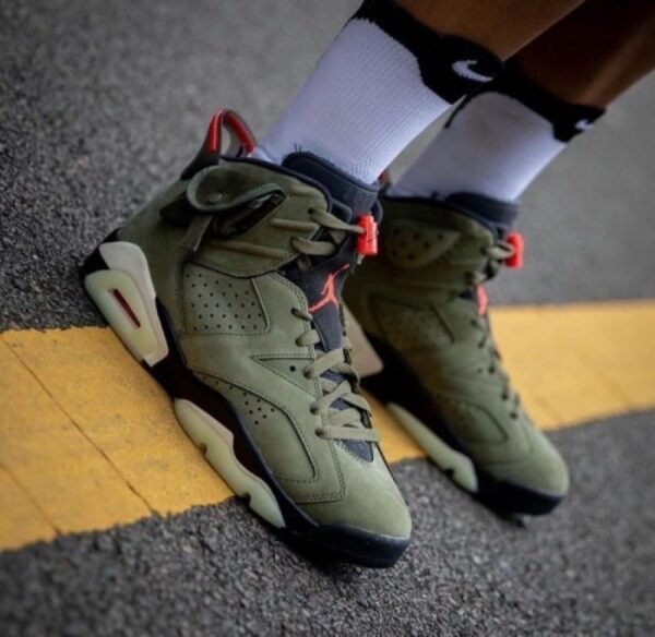 First Copy Shoes Nike Air Jordan Retro 6 Travis Scott Olive