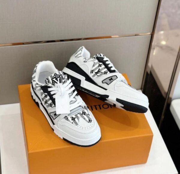 First Copy Shoes Louis Vuitton LV Trainer Virgil Abloh White Black