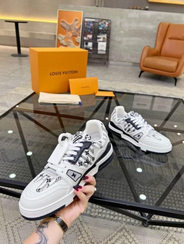 First Copy Shoes Louis Vuitton LV Trainer Virgil Abloh White Black