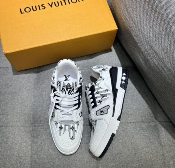 First Copy Shoes Louis Vuitton LV Trainer Virgil Abloh White Black