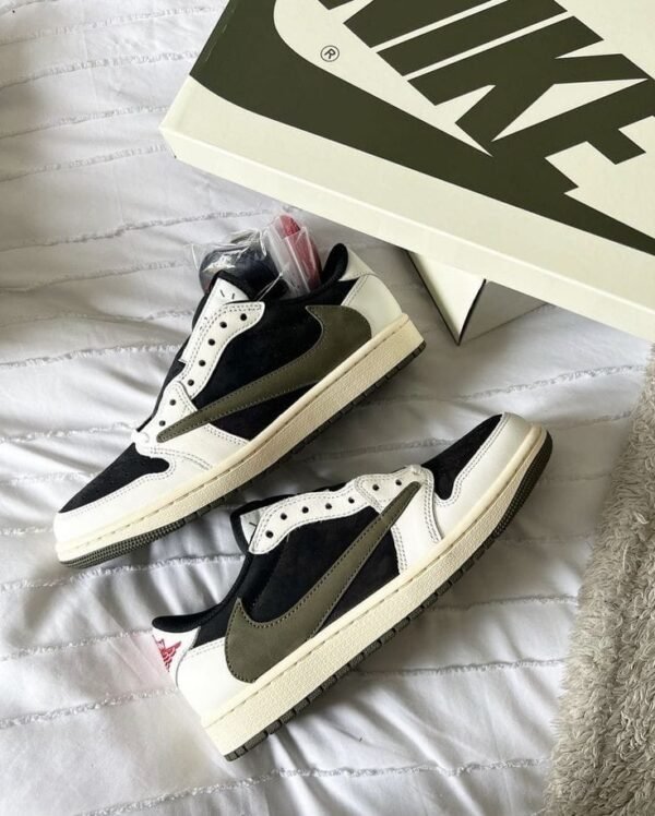 First Copy Shoes Travis Scott x Air Jordan 1 Low OG Olive Green (Semi UA)