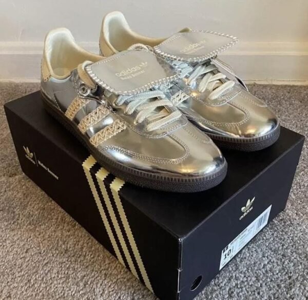 First Copy Shoes Adidas Samba x Wales Bonner Silver