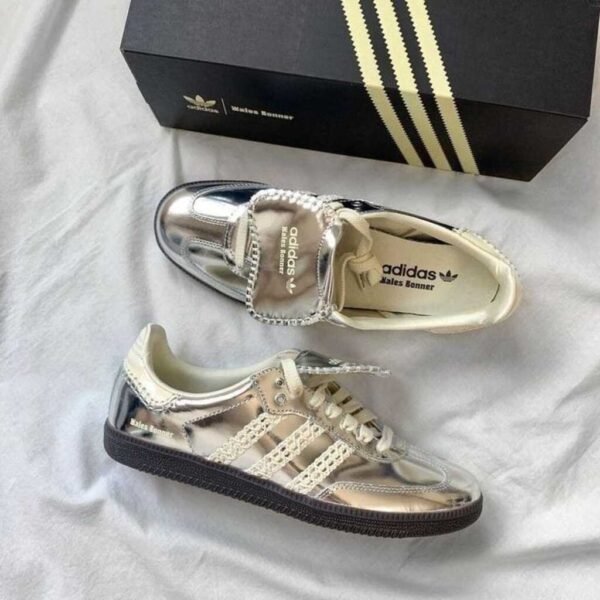 First Copy Shoes Adidas Samba x Wales Bonner Silver