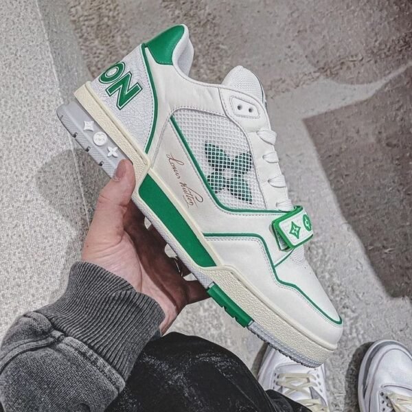 First Copy Shoes Louis Vuitton Trainer Stripe White Green