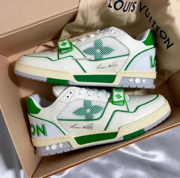 First Copy Shoes Louis Vuitton Trainer Stripe White Green