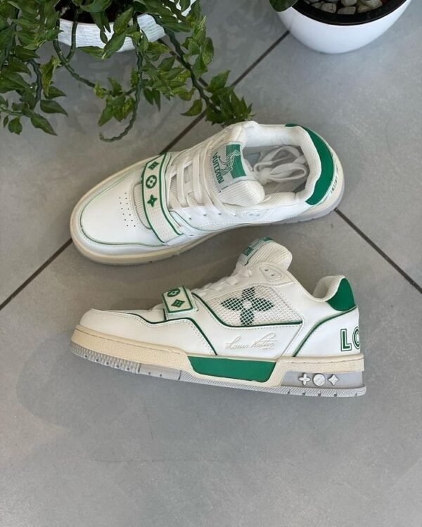 First Copy Shoes Louis Vuitton Trainer Stripe White Green