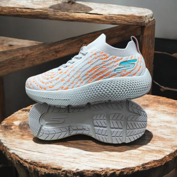 First Copy Shoes Skechers Max Road Hyper Burst Grey Orange