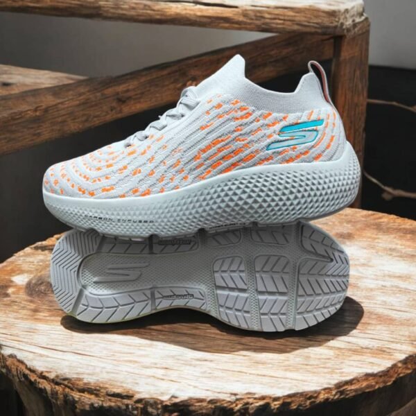 First Copy Shoes Skechers Max Road Hyper Burst Grey Orange