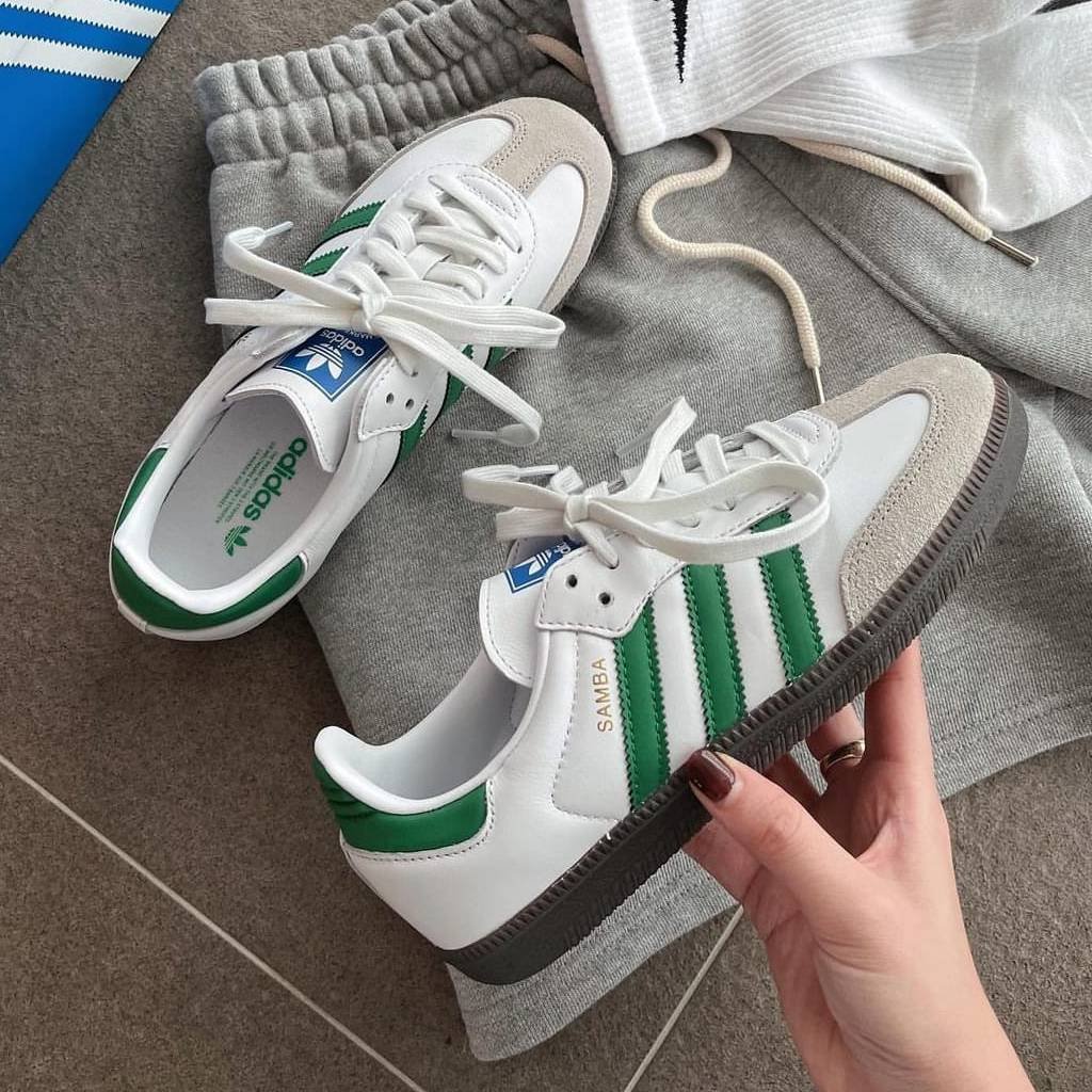 First Copy Shoes Adidas Samba OG White-Green