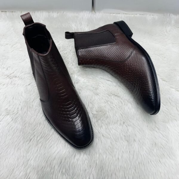 First Copy Shoes Crocodile-Pattern Chelsea Boots