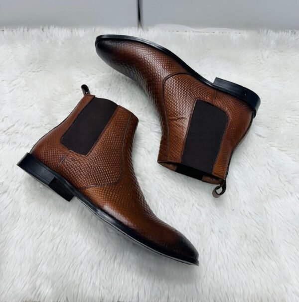 First Copy Shoes Crocodile-Pattern Chelsea Boots