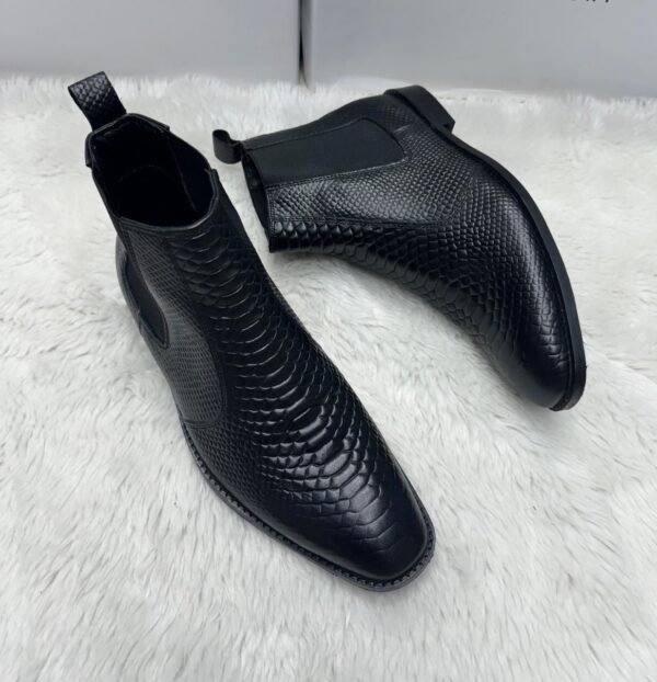 First Copy Shoes Crocodile-Pattern Chelsea Boots