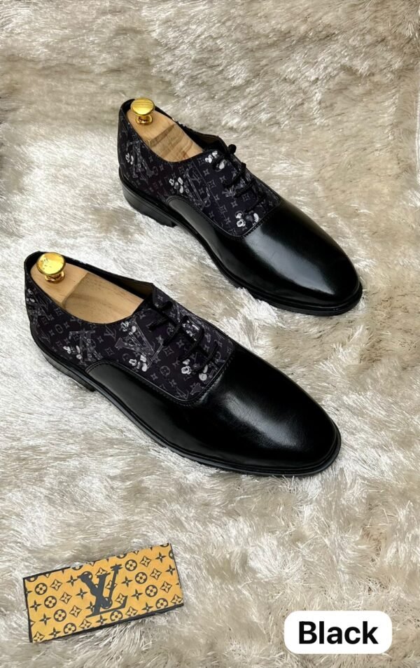 LV Elegant Derby Formal Shoes - Black