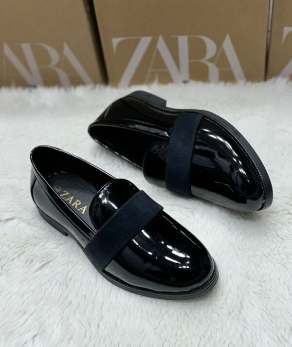 ZARA Patent Moccasins with Sleek Gloss Finish