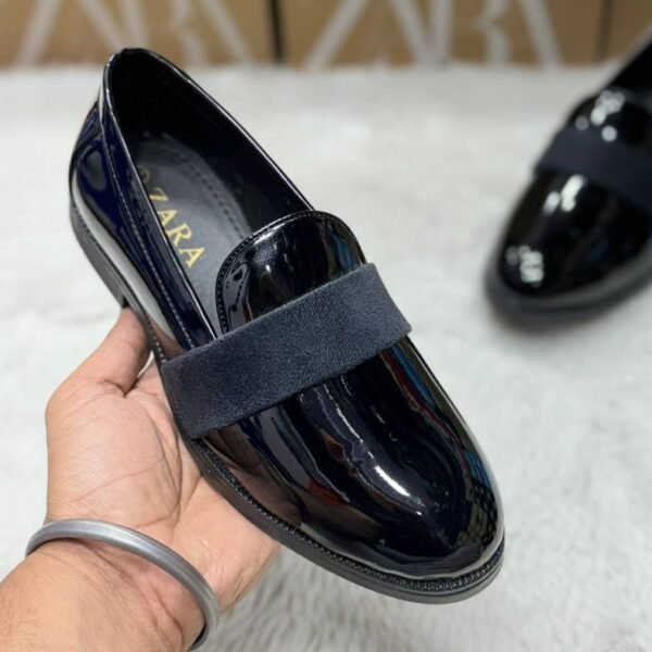 ZARA Patent Moccasins with Sleek Gloss Finish