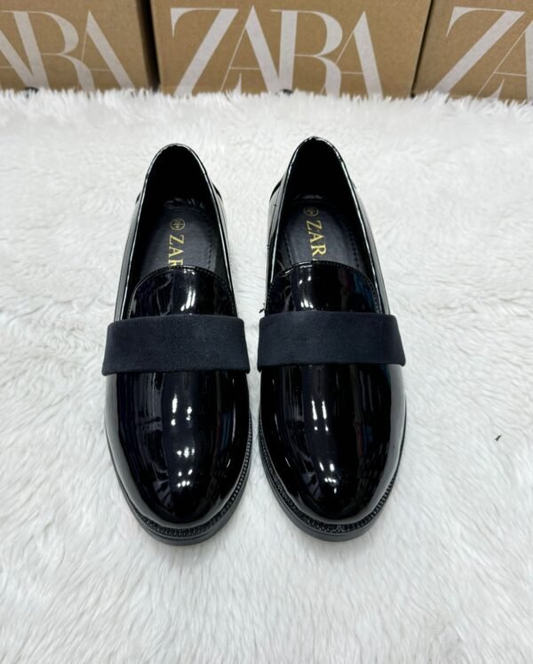 ZARA Patent Moccasins with Sleek Gloss Finish