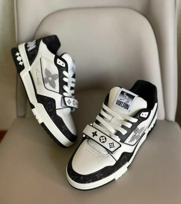 First Copy Shoes Louis Vuitton LV Trainer Stripe Black White