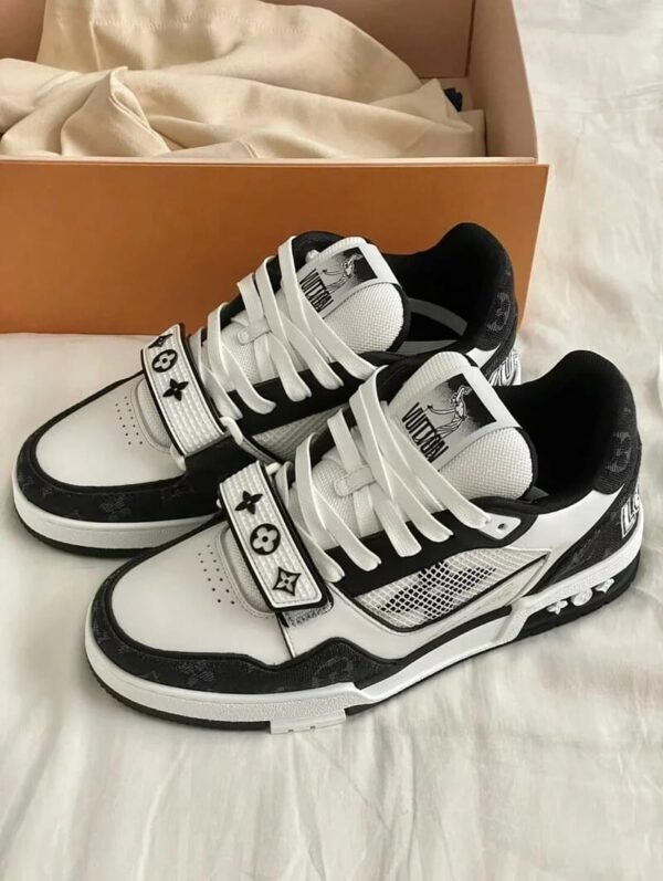 First Copy Shoes Louis Vuitton LV Trainer Stripe Black White