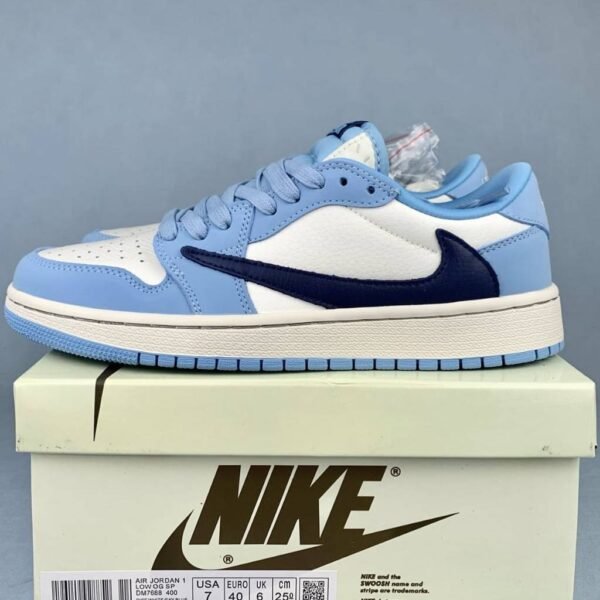 First Copy Shoes Nike Air Jordan 1 Low x Travis Scott UNC Blue Semi UA