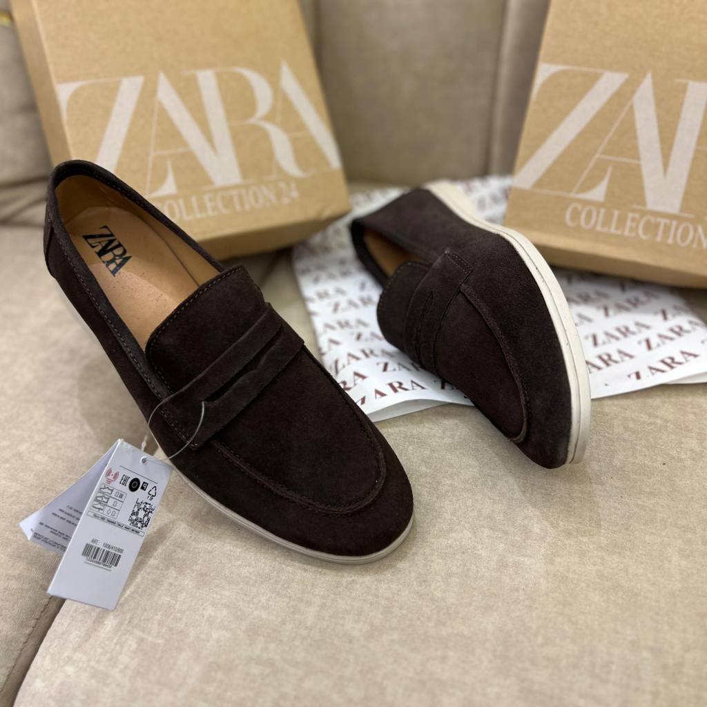 Zara Suede Slip-On Leather first copy Loafer