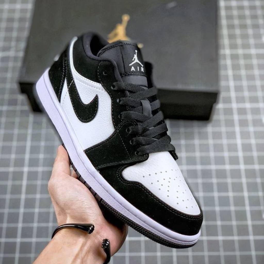 First Copy Shoes Nike AJ Retro 1 Low Panda Suede Quality