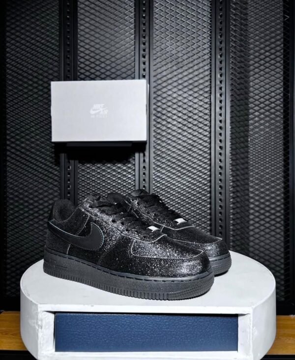 First Copy Shoes Nike Airforce 1 All Black Glitter-1
