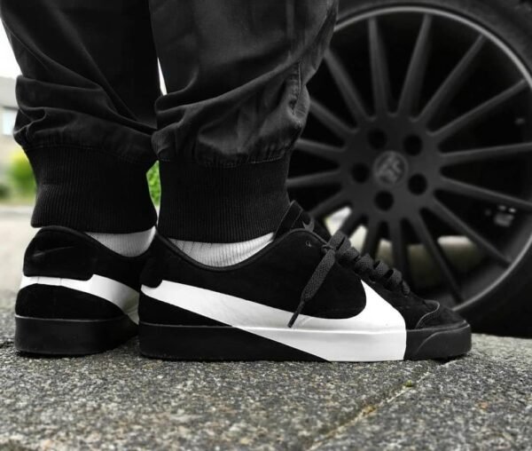 First Copy Shoes Nike Blazer City Low Black White-4