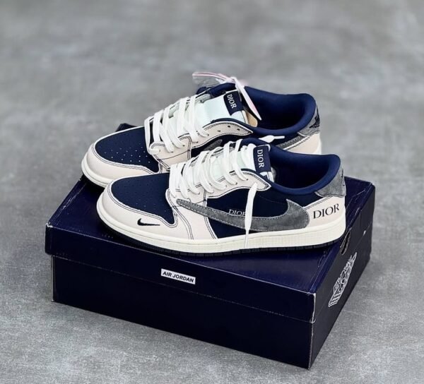 First Copy Shoes Dior Air Jordan Retro 1 X Travis Scott Navy Blue-1