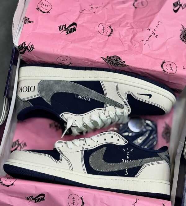 First Copy Shoes Dior Air Jordan Retro 1 X Travis Scott Navy Blue-2