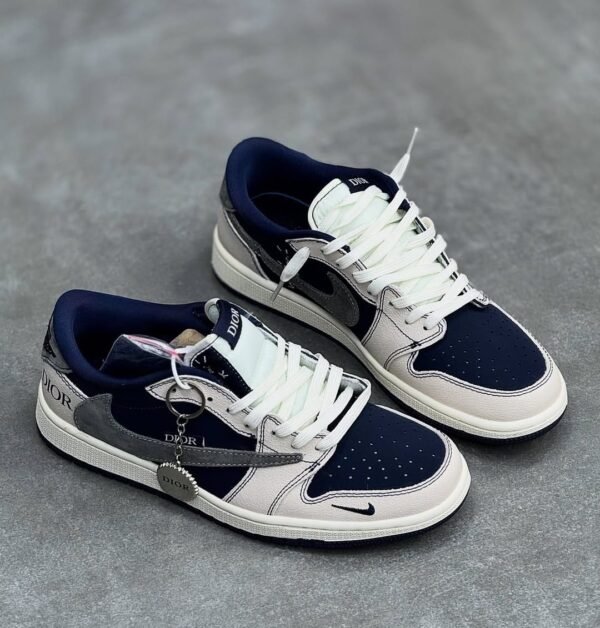 First Copy Shoes Dior Air Jordan Retro 1 X Travis Scott Navy Blue-3