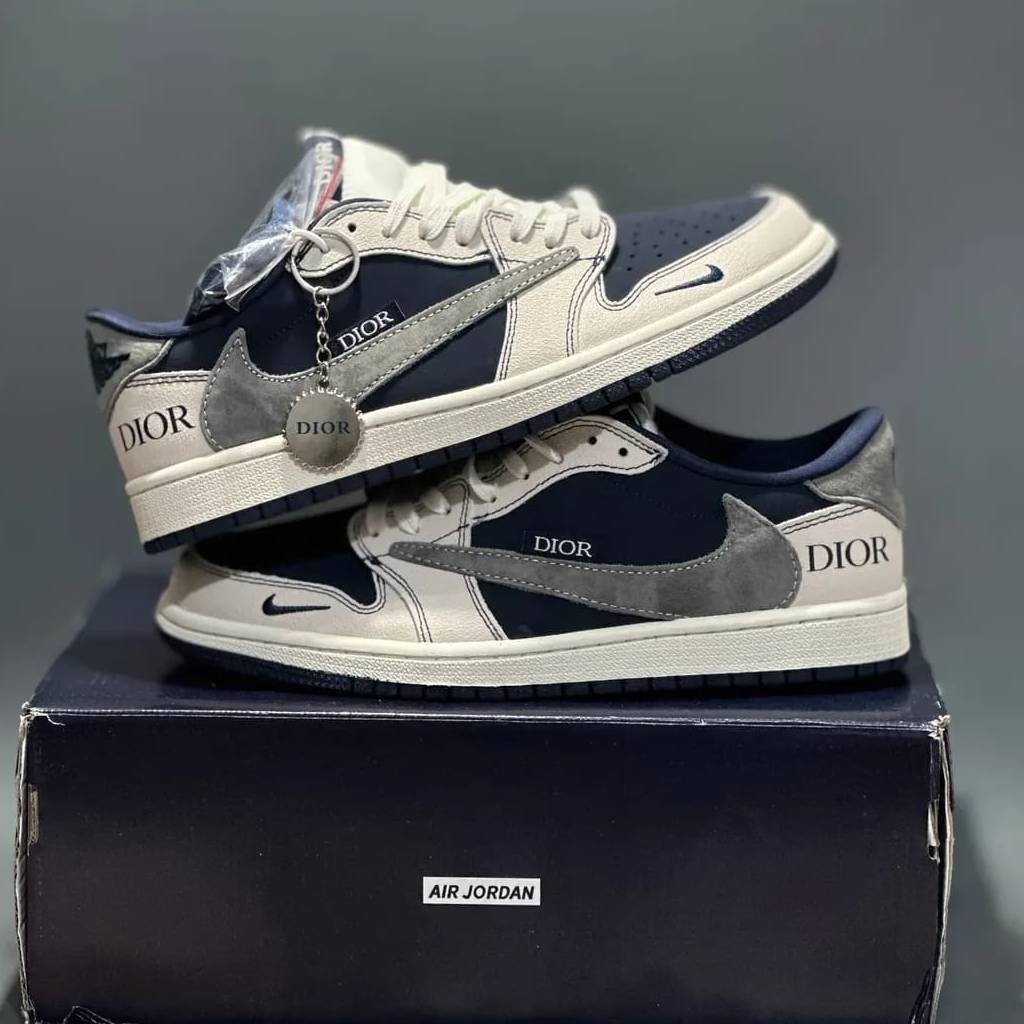 First Copy Shoes Dior Air Jordan Retro 1 X Travis Scott Navy Blue
