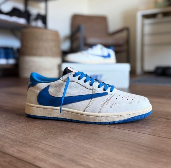 First Copy Shoes Nike Air Jordan Retro 1 X Travis Scott Fragment Heat Of White-4