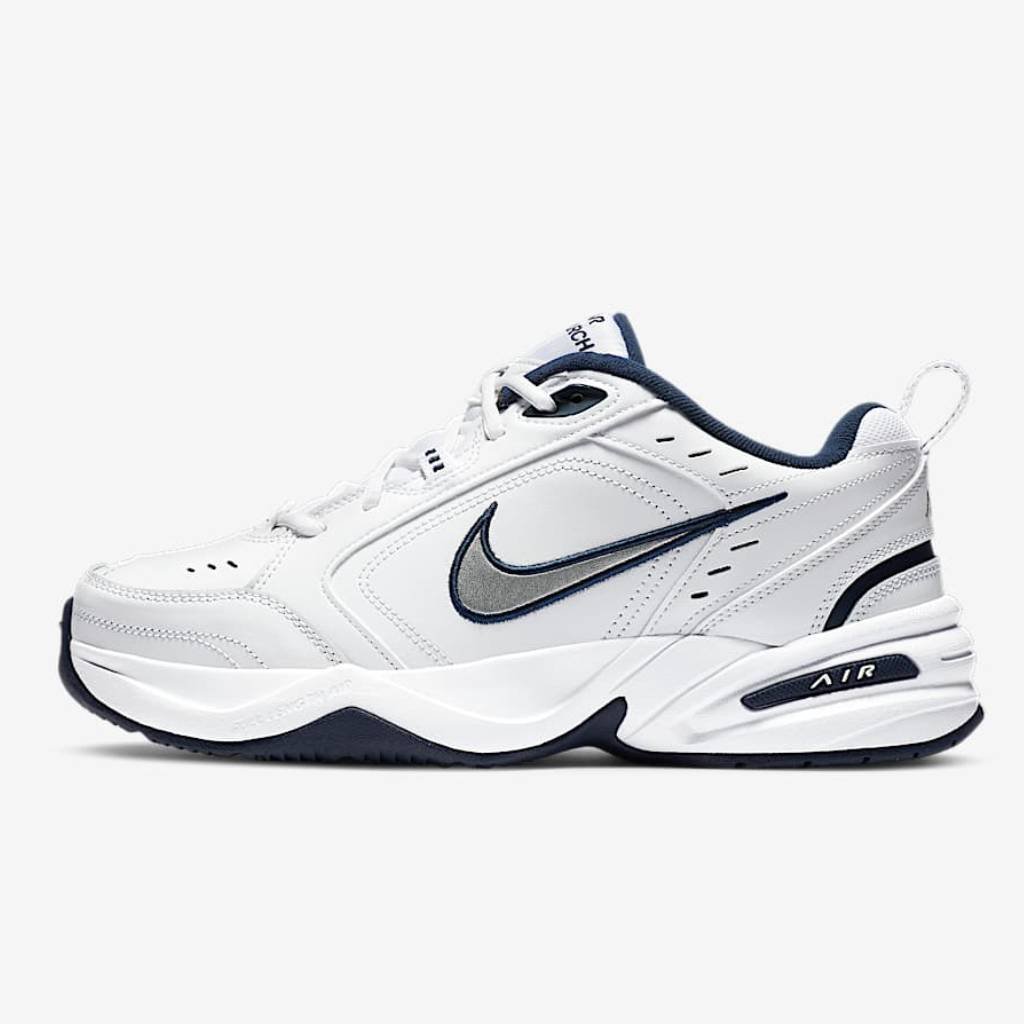 First Copy Shoes Nike Air Monarch IV White Metallic Silver-New