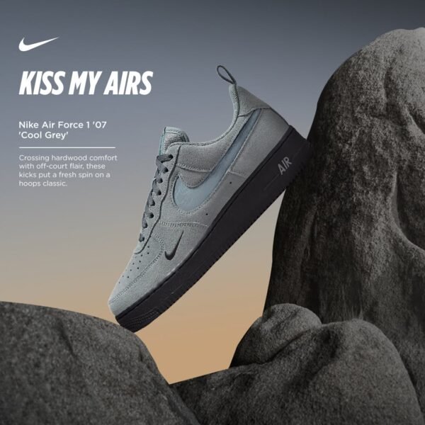 First Copy Shoes Nike Airforce 1 07 LV8 SE Reflective Swoosh Cool Grey-1