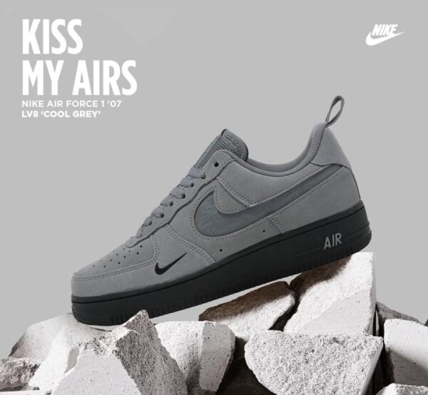 First Copy Shoes Nike Airforce 1 07 LV8 SE Reflective Swoosh Cool Grey-4