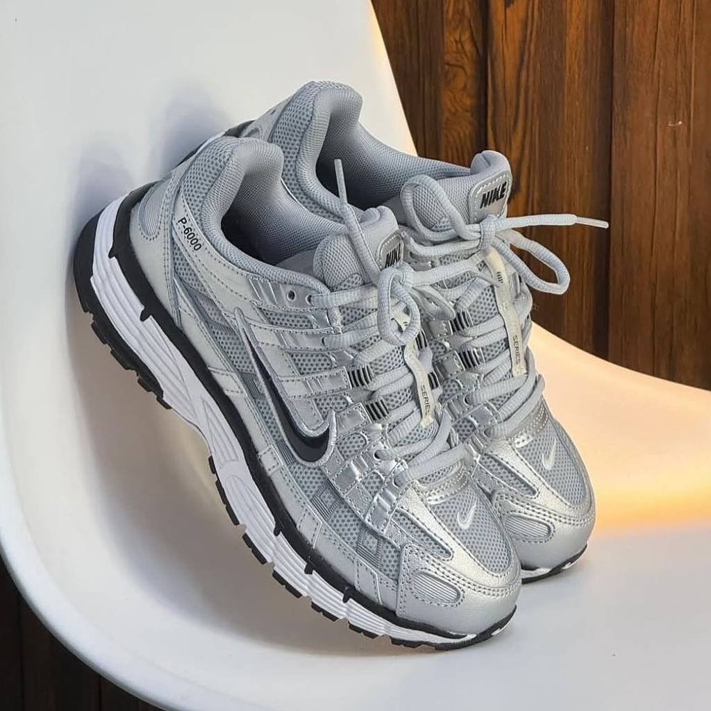 First Copy Shoes Nike P-6000 Metallic Silver Navy-New