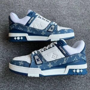 First Copy Shoes Louis Vuitton Trainer Denim Blue