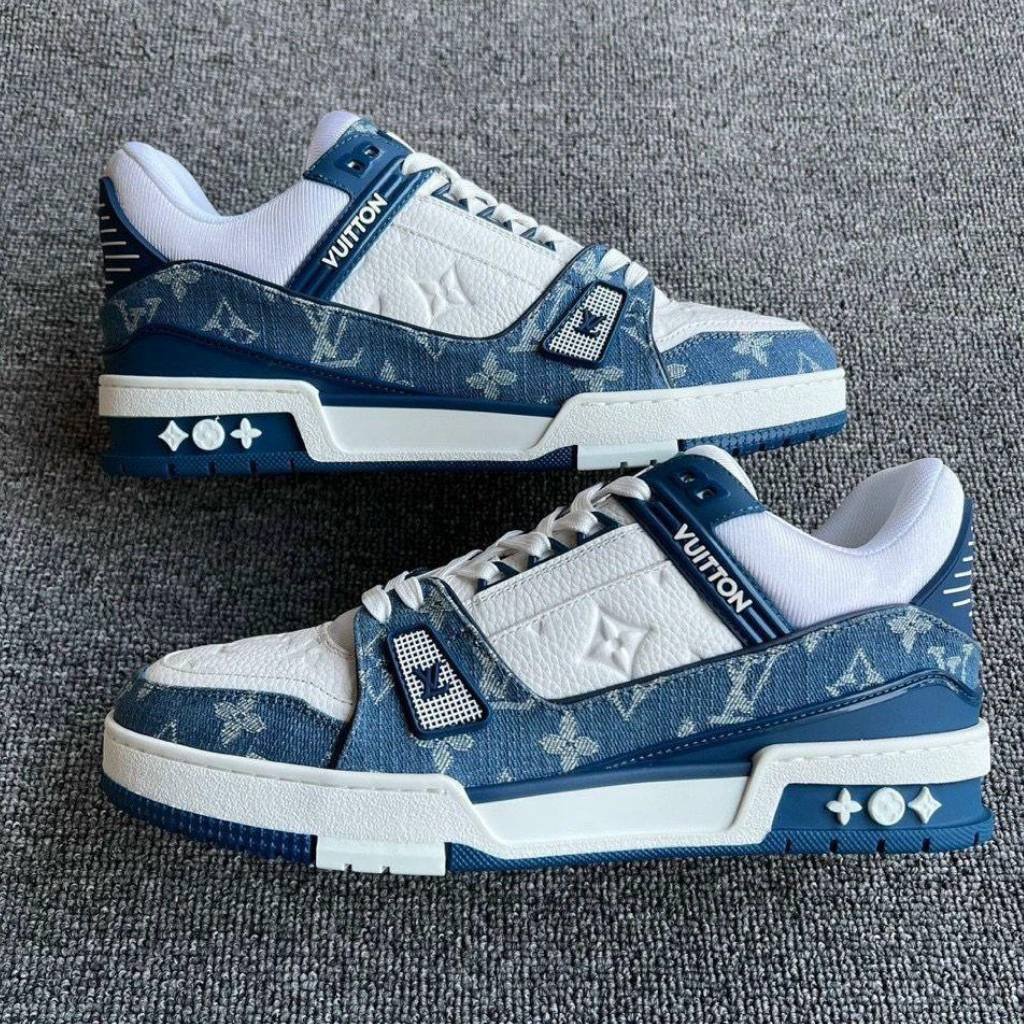First Copy Shoes Louis Vuitton Trainer Denim Blue