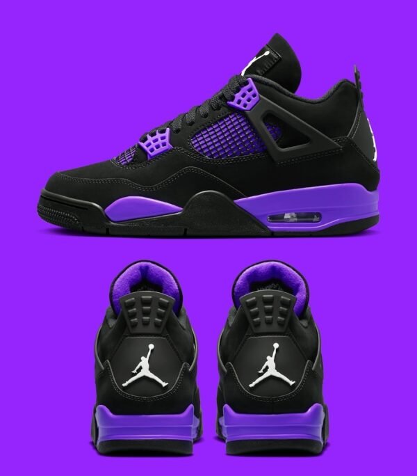 First Copy Shoes Nike Air Jordan Retro 4 Purple Thunder-3