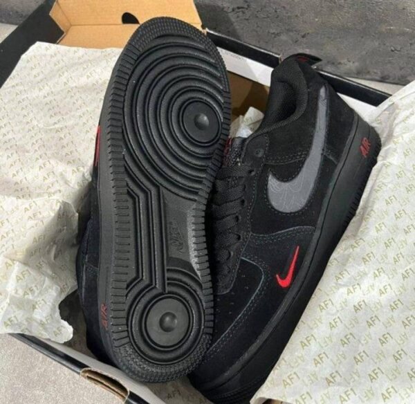 First Copy Shoes Nike AirForce 1 Low Black Orange-2